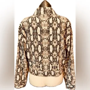 Cozy‎ Casual Snake Print Shacket Lightweight Button Up Jacket Women's Large L thumbnail 3