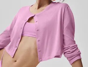 Alo Yoga Supernatural Sweater Cardigan Candy Heart Pink M thumbnail 1