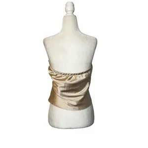 HEARTLOOM Monico Top in Oyster Medium New Womens Strapless Satin Tank thumbnail 8