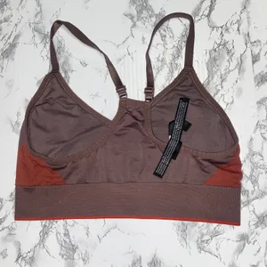 Victoria's Secret PINK Brown Orange Seamless Lightly Lined Sports bra Medium thumbnail 9