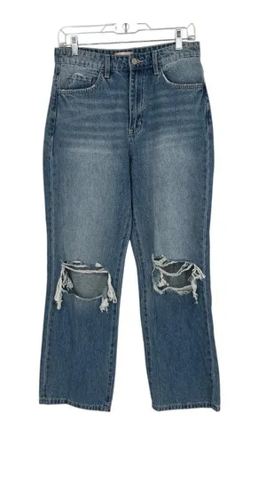 Altar'd State Vervet Distressed High Rise Jeans Size 28 90s Grunge Y2K Casual thumbnail 1