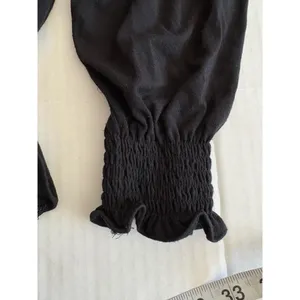 Lauren Ralph Lauren Black Off-Shoulder Smocked peplum Blouse S long sleeve thumbnail 8