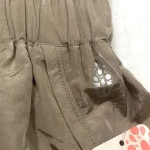Free People Smocked High Waist Windbreaker Running Shorts Medium Light Mocha thumbnail 5