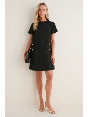 Tuckernuck Black Tweed Braided Jackie Mini Dress S Business Career Prep Academia thumbnail 3