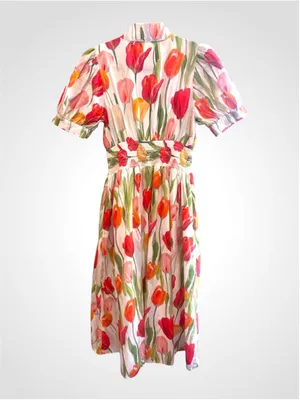 Women's Entro Tulip Floral Print Midi Dress Size S thumbnail 2
