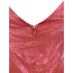 New Superdown Missie Wrap Front Mini Dress Medium Pink Metallic Party Barbiecore thumbnail 5