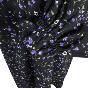 English Factory Floral Button Detail Mini Dress Black Size S thumbnail 8