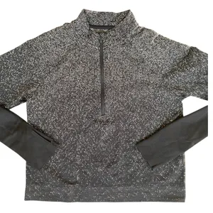 Lululemon‎ Rest Less Half Zip Pullover Herringbone Black White Women Size 8 thumbnail 4