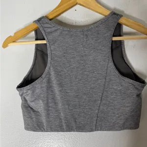 Athleta Womens Size S Top Bra Crop Grey Twist‎ Crop Workout Scoop Neck Athletic thumbnail 2