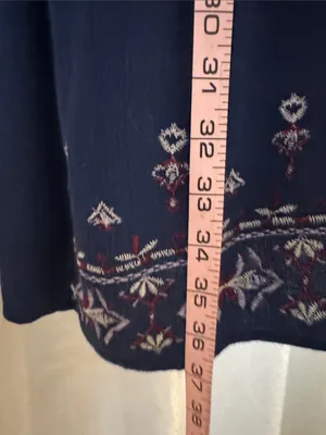 KNOX ROSE Navy Embroidered Smock Ddesd Sz: XXL thumbnail 4