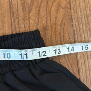 Amazon black high rise linen blend drawstring shorts M thumbnail 5