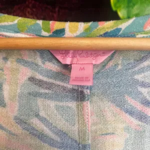 Lilly Pulitzer Devon Serenity Dress Medium Mini Tunic Tropical Hawaii Green Blue thumbnail 5