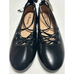 No Boundaries Corset Ballet Flats Black Lace Up Ankle Tie Womens Shoes Sz 7 NWOB thumbnail 4