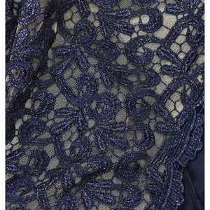 X By Xscape Plus Size Ruched Lace Gown Dress XC121W Navy Blue 18W thumbnail 6