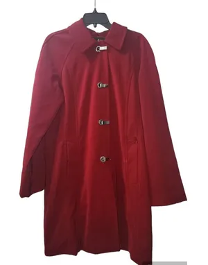 London‎ Fog Red Coat Classic Fit Toggle Closure Overcoat XL/XG thumbnail 1