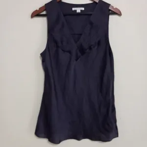Banana Republic 8 V-Neck Satin Sleeveless Top in Deep Eggplant thumbnail 10