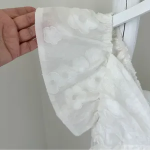 Lizard Thicket Lyn Burches White Flutter Sleeve Ruffled Mini Dress Size Small thumbnail 5