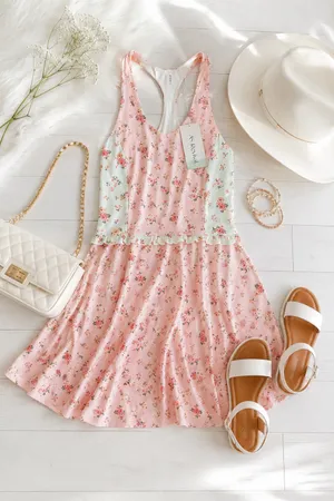 Altar'd State Pink Floral Mini Dress thumbnail 2