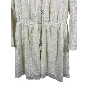 American Eagle Ivory Lace Dress L Lace Up Cottagecore Festival Mini thumbnail 2