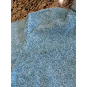 Vintage Lacoste Women's Terry Cloth Polo Shirt Blue Small Y2K Textured thumbnail 8