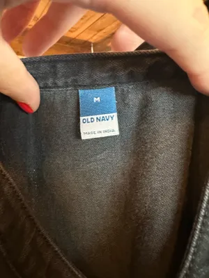 Old Navy Puff Sleeve Black Blouse thumbnail 2
