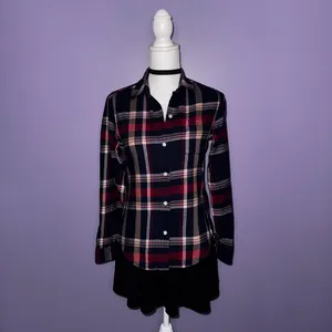 NEW Lucky Brand Navy Blue Plaid Button Up Shirt thumbnail 17