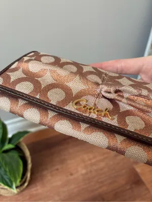 Coach Signature Jacquard Ruched Long Wallet, Glitter Monogram Print, Y2K thumbnail 11
