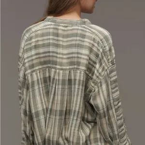 Pilcro Long-Sleeve Buttondown Swing Top thumbnail 6