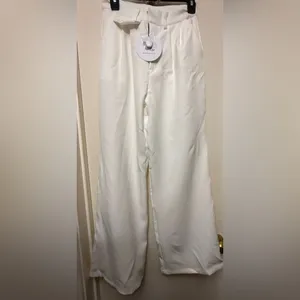 Princess Polly White Pleated Wide Leg Pants Size‎ 4 thumbnail 4