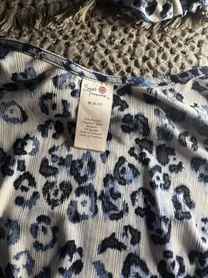 Secret Treasures Silky Blue Leopard Pajama Set Medium thumbnail 3