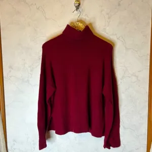 J. Crew Red Turtleneck Sweater in Supersoft Yarn thumbnail 2