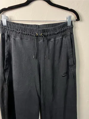 Nike Black Jersey Knit Wide Leg Pull On Athleisure Lounge Travel Pants thumbnail 3