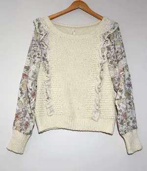 Anthropologie Printed Sleeve Sweater thumbnail 1