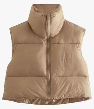NEW Crop Puffer Vest Winter Lightweight M thumbnail 1