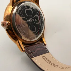 Margues Rose Gold Tone Watch with New Battery & Leather Band thumbnail 9