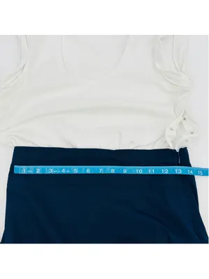 Women's Veronica Beard Amaia Midi Dress Size S Navy White thumbnail 8