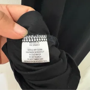 Pampelone Black Ruched Midi Dress Wrap Draped Spaghetti Strap Size M thumbnail 10