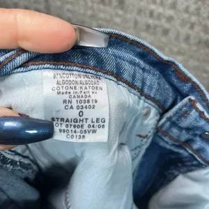 Harley Davidson Blue Jeans Women Size 0 Straight Leg Biker Classic Moto Grunge‎ thumbnail 10