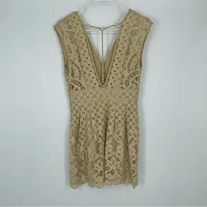 Free People One Million Lover‎ Ivory Lace Mini Dress Women Size 2 thumbnail 3
