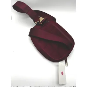 RARE Lululemon Everywhere Belt Bag Womens 1L Maroon Quilted Velour Gold Hardware thumbnail 4
