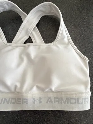 Under Armour White Crossback Sports Bra with Logo Band size S thumbnail 5
