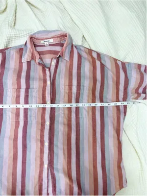 Women's Madewell Boxy Button Down Shirt Size S Multi-color Striped Cotton thumbnail 7