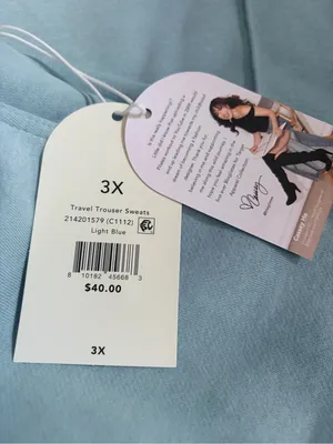 Blogilates Women's Travel Trouser High-Rise Wide Leg Sweatpants Lt Blue 3X NWT thumbnail 8