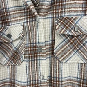 Altar’d State neutral shacket oversized S plaid fall winter soft outdoor plaid thumbnail 3