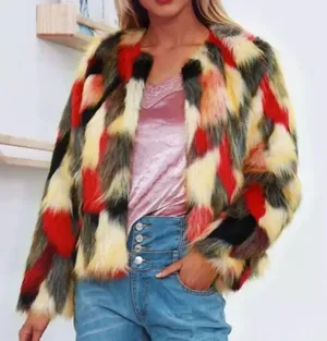 NEW Womens Shabby Faux Fur Jacket Lined S thumbnail 3
