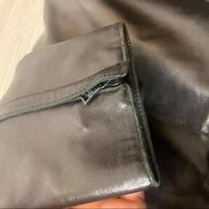 Andrew Marc leather mock neck moto jacket black sz‎ M thumbnail 4