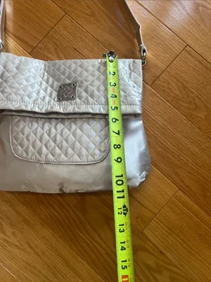Silver Quilted Flap crossbody or Shoulder Bag thumbnail 5