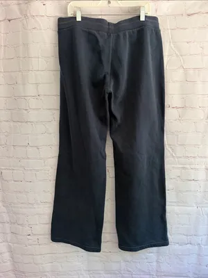 Nike Woman’s Black Wide Leg Sweat pants Joggers with White Swoosh Size Small thumbnail 5