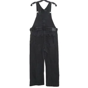 Levis Denim Overalls Mile High Wide Leg Crop Y2K Grunge 90s Streetwear Black 33 thumbnail 7