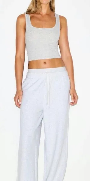 SKIMS (BLP) Cotton Fleece Exposed Boxer Pant | Light heather Gray | Size M thumbnail 1